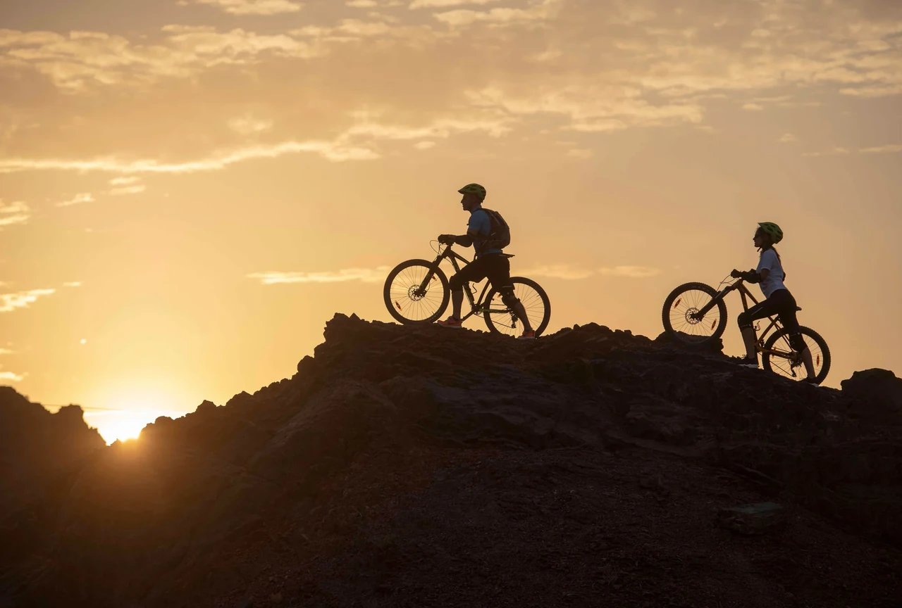 Cycling and mountain activity scene at Hatta Wadi Hub