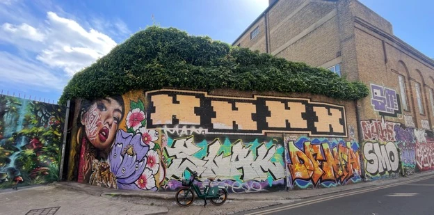 Graffiti wall in Whitechapel and Brick Lane, London
