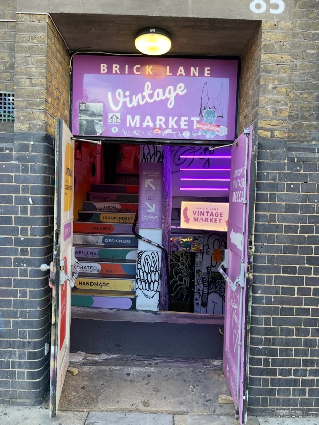 One entrance leading to two markets