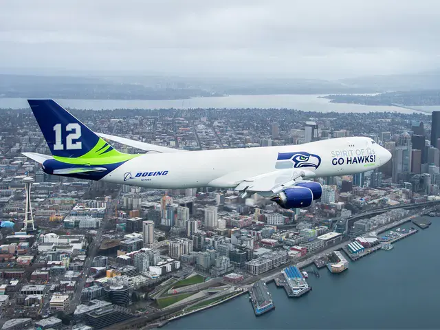 Boeing Seattle Seahawks plane takes to the skies