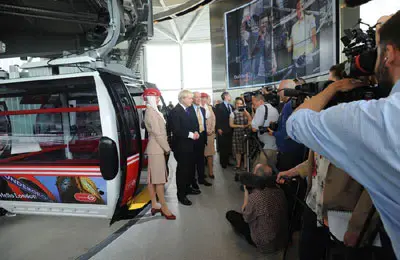 Emirates Air Line takes people across London's River Thames
