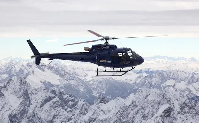 Take a helicopter to the ski slopes