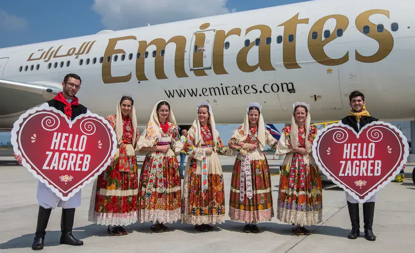 Emirates inaugural flight from Dubai lands in Zagreb