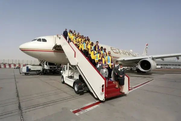 English Premier League champions fly to Abu Dhabi via Etihad