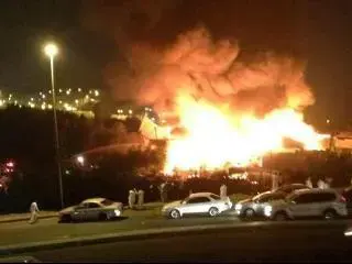 حريق هائل فى "إنتركونتيننتال" بمكة المكرمة.. وانهيار أجزاء من الفندق