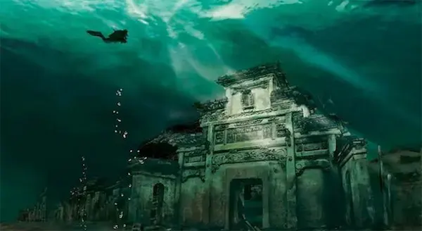 Underwater city beneath lake in China