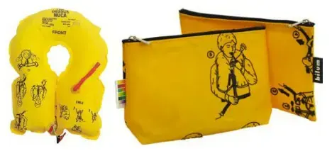Air France life jackets turned into travel kits