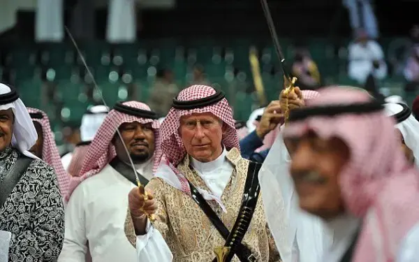 Prince Charles sword dances with Saudi Royal Family