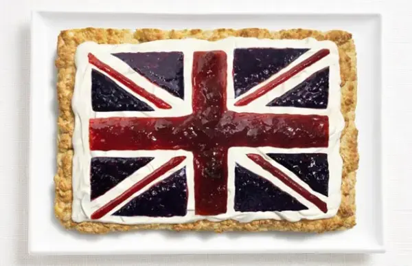 National flags made from each country's traditional foods