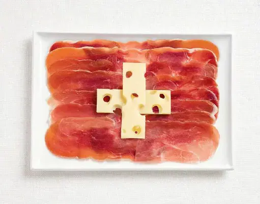 National flags made from each country's traditional foods