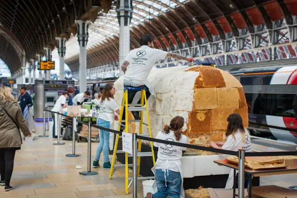 A train made of cake arrives at London's Paddington Station 2