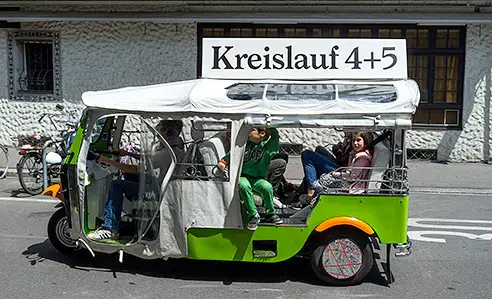Ride an e-tuktuk and discover funky art in Zurich