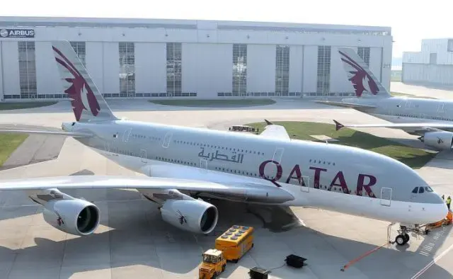 القطرية تستعد للإقلاع بطائرتها الأولى من طراز إيرباص A380