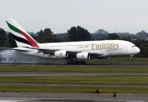 Emirates A380 touches down in Los Angeles