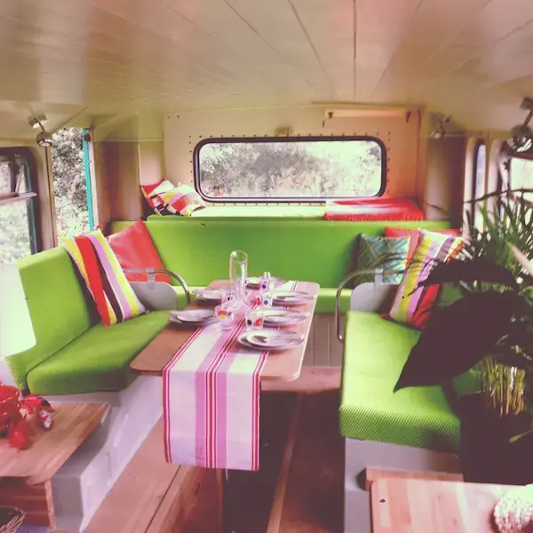 Vintage double-decker bus transformed into fabulous mobile hotel