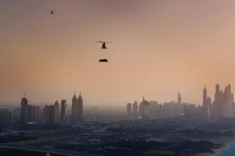 Aston Martin land Vanquish on Burj Al Arab