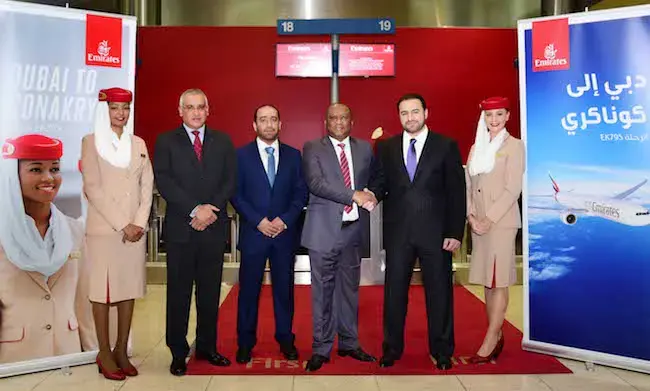 Emirates arrives in Conarky, Guinea