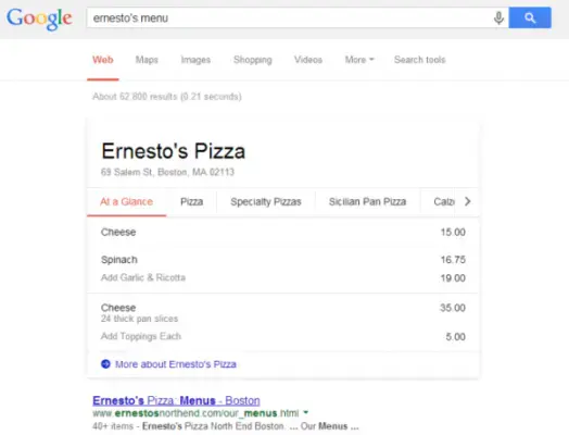 Google launches restaurant menu search feature