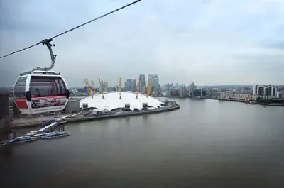 Emirates Air Line takes people across London's River Thames