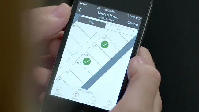 Select your hotel room and use your phone as a key