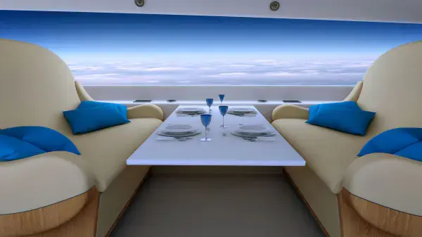 Supersonic jet swaps windows for video screens 2