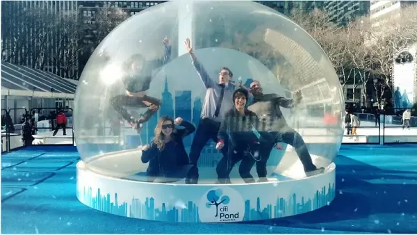 Visiting Bryant Park, NYC? Freeze the moment in a giant snow globe