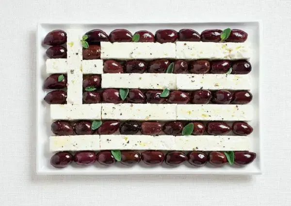 National flags made from each country's traditional foods