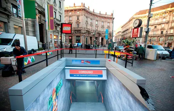 Fake LEGO subway station pops up in Milan