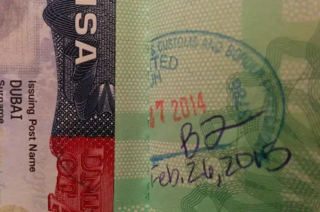 US Customs and Border Control at Abu Dhabi Airport