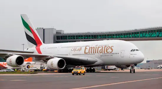 Emirates 25 years in UK celebrated with first A380 flight to Gatwick