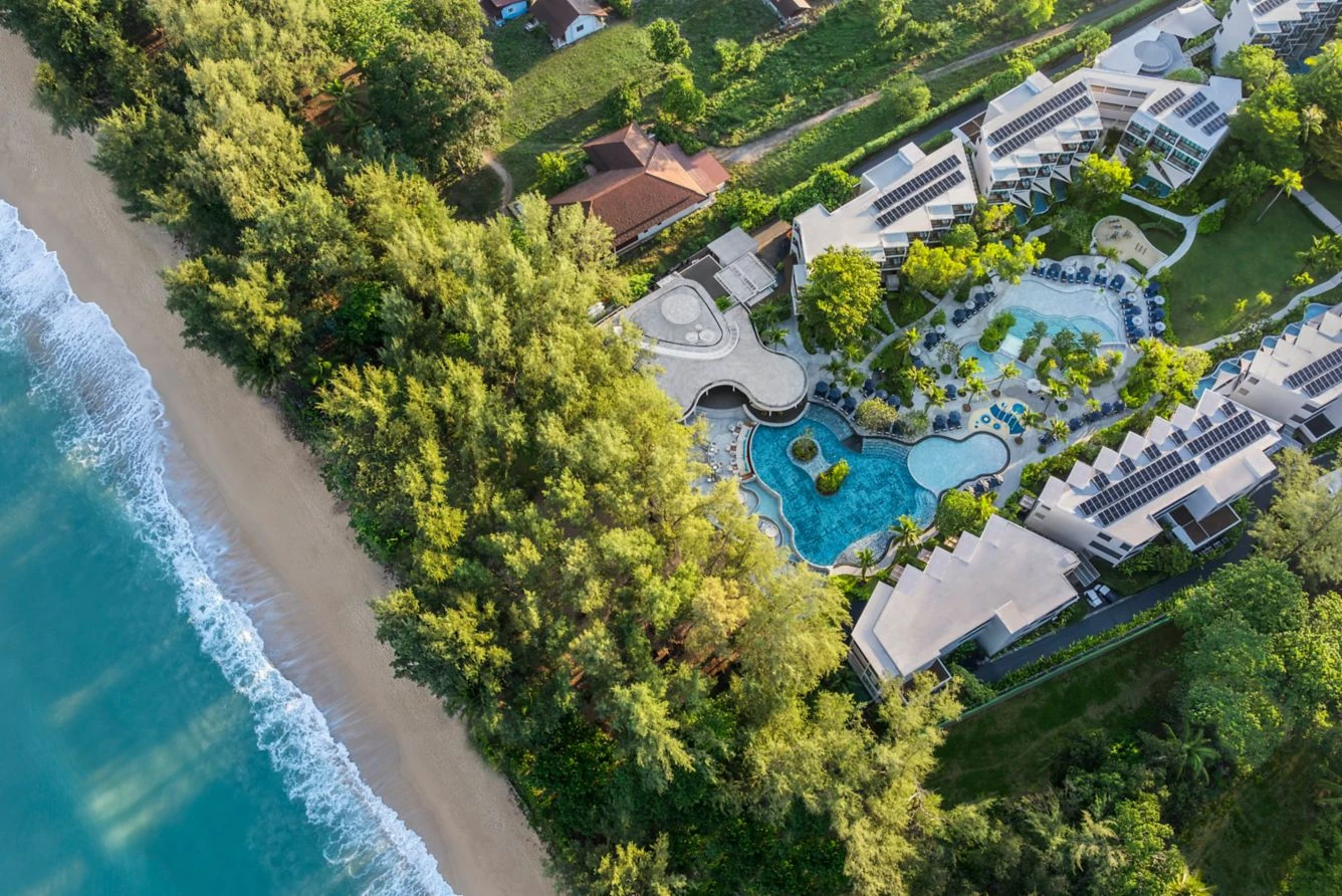 Aerial view of Le Meridien Phuket Mai Khao Beach Resort in Phuket