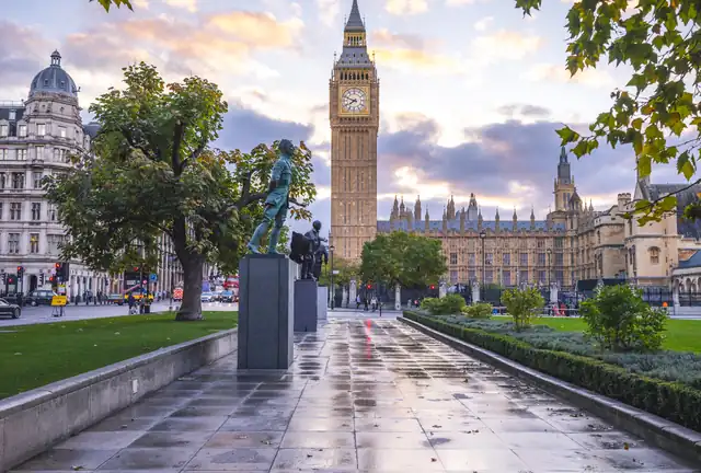 Big Ben and the Houses of Parliament from Parliament Square, London